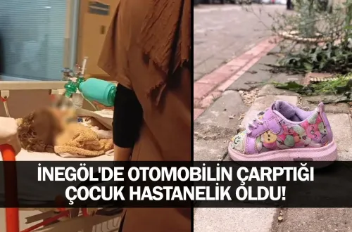 İnegöl'de otomobilin çarptığı çocuk hastanelik oldu!
