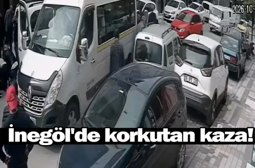 İnegöl'de korkutan kaza!
