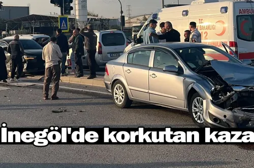 İnegöl'de korkutan kaza!