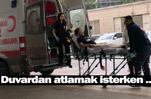 Duvardan atlamak isterken ...