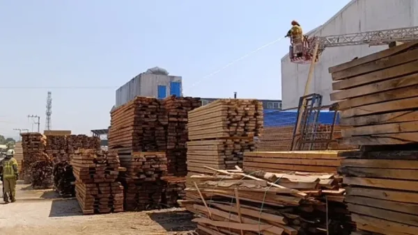 Kereste fabrikasında korkutan yangın!