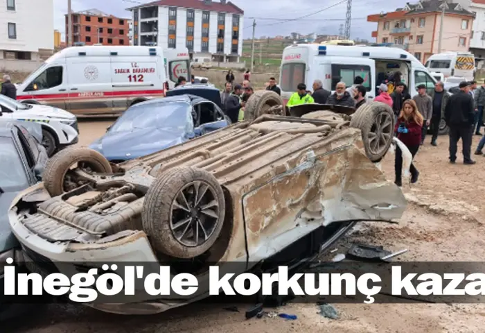 İnegöl'de korkunç kaza