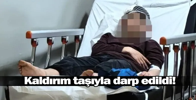 İnegöl'de kaldırım taşıyla darp edildi!