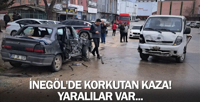 İnegöl'de korkutan kaza! Yaralılar var...