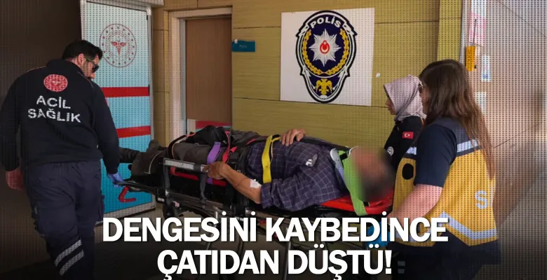 İnegöl'de dengesini kaybedince çatıdan düştü!