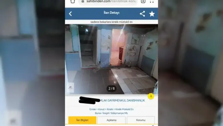 Köpek bağlasan durmaz! İnegöl'de pislik içerisindeki evin kiralık ilanındaki fiyatı 4.500 TL olarak sunuldu