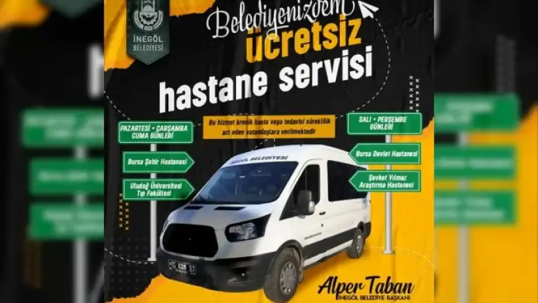 İnegöl Belediyesi’nden Bursa hastanelerine ücretsiz servis hizmeti