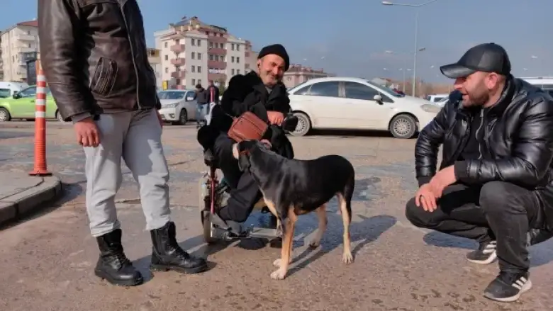 İnegöl'de hastane kapısında sahibini bekleyen köpek