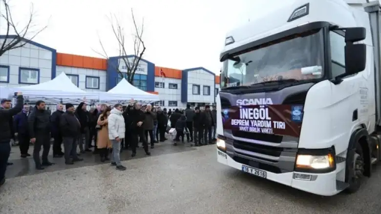 İnegöl'den 5 TIR yola çıktı