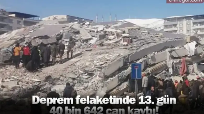 Deprem felaketinde 13. gün: 40 bin 642 can kaybı!