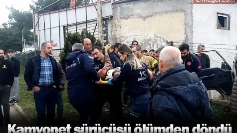 İnegöl'de sürücü ölümden döndü