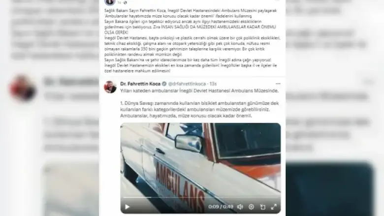 "İnsan sağlığı da müzedeki ambulanslar kadar önemli"