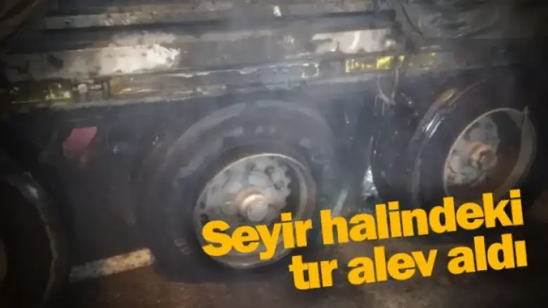 Seyir halindeki tır alev aldı