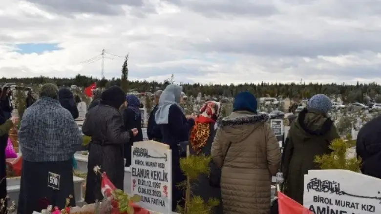 Depremde yaşamını yitirenler mezarları başında anıldı