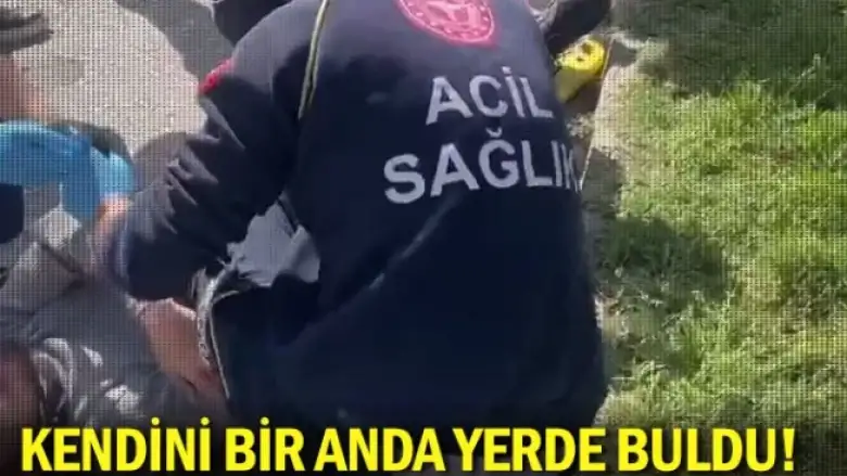 Kendini bir anda yerde buldu!