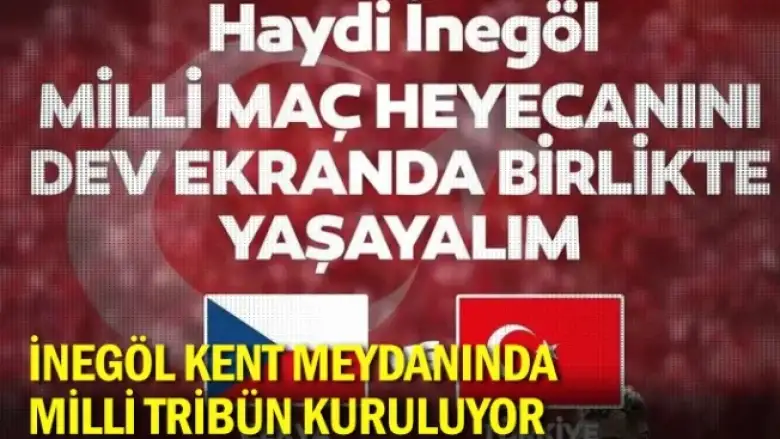 İnegöl Kent Meydanında Milli Tribün Kuruluyor