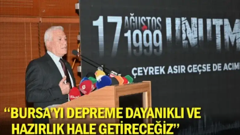 "Bursa'yı depreme dayanıklı ve hazırlık hale getireceğiz"
