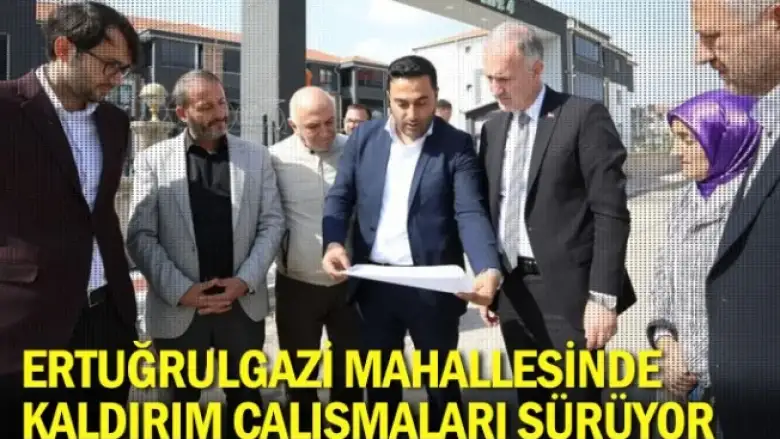 Ertuğrulgazi Mahallesinde kaldırım çalışmaları sürüyor