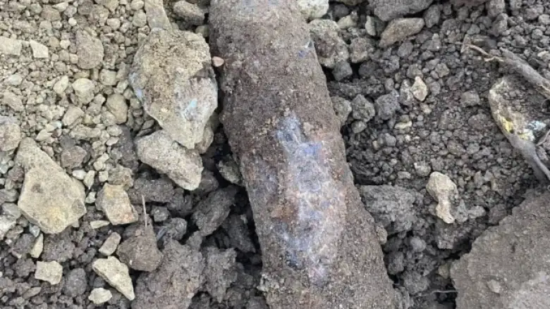 Kazı çalışmasında top mermisi bulundu