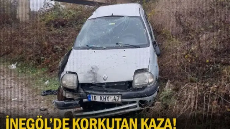 İnegöl'de korkutan kaza!
