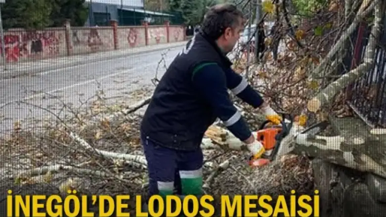 İnegöl'de lodos mesaisi