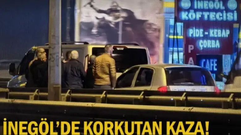 İnegöl'de korkutan kaza!