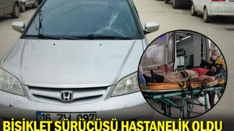 Bisiklet sürücüsü hastanelik oldu