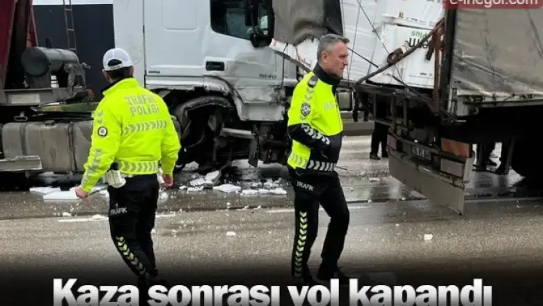 Kaza sonrası yol kapandı