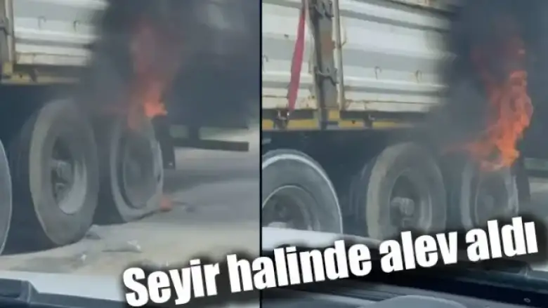 Seyir halinde alev aldı