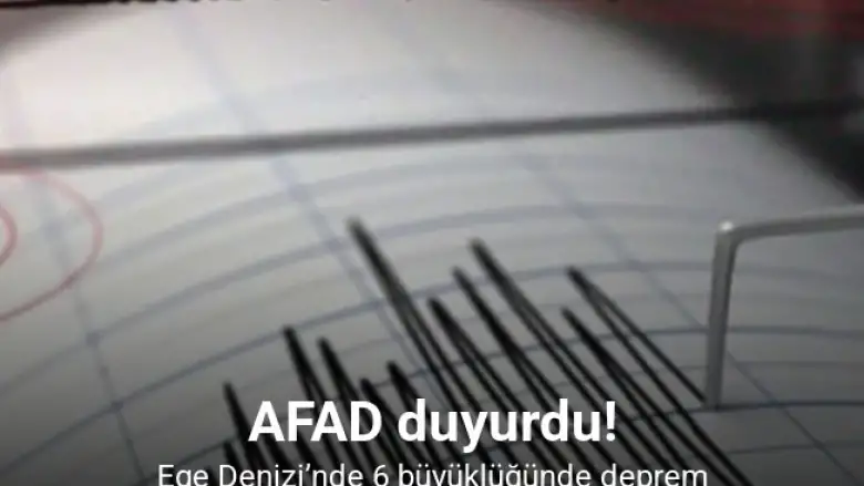 Ege Denizi’nde 6 büyüklüğünde deprem
