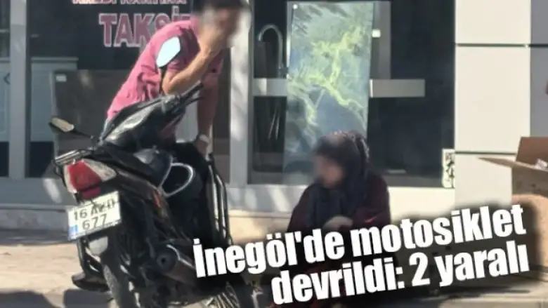 İnegöl'de motosiklet devrildi: 2 yaralı