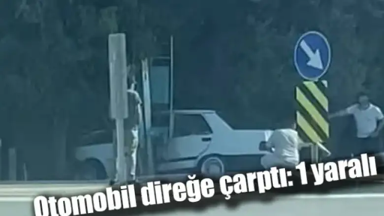 Otomobil direğe çarptı: 1 yaralı