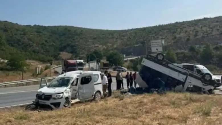 İnegöl'de korkutan kaza! Yaralılar var...
