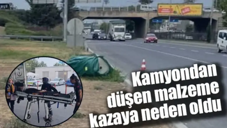 Kamyondan düşen malzeme kazaya neden oldu