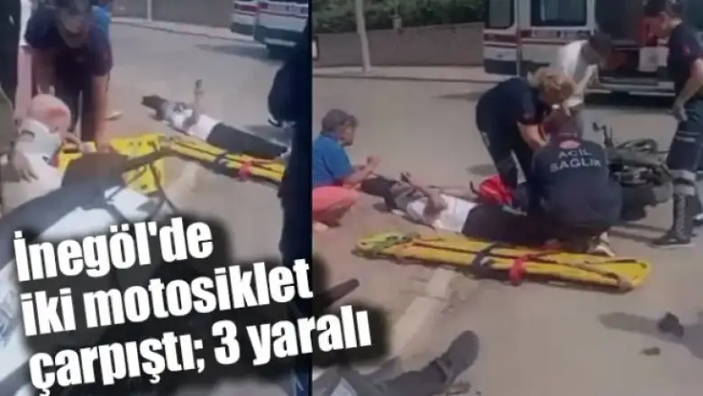 İnegöl'de iki motosiklet çarpıştı; 3 yaralı