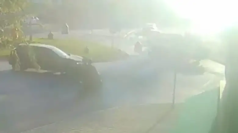 Kaza anı güvenlik kamerasında