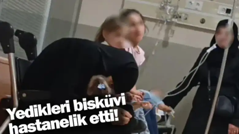 Yedikleri bisküvi hastanelik etti!