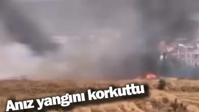 Anız yangını korkuttu