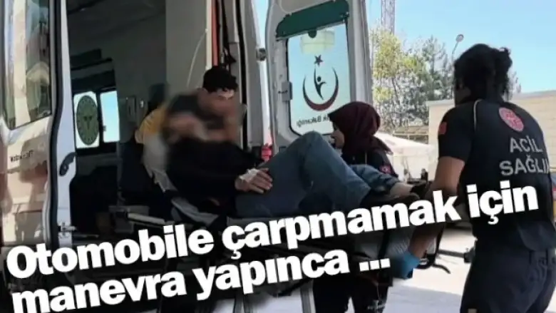 Otomobile çarpmamak için manevra yapınca ...