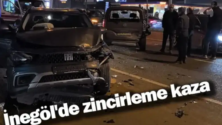 İnegöl'de zincirleme kaza