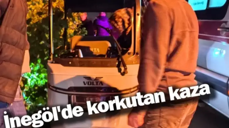 İnegöl'de korkutan kaza