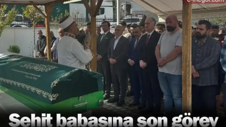 Şehit babasına son görev