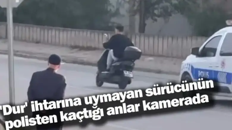 "Dur" ihtarına uymayan sürücünün polisten kaçtığı anlar kamerada