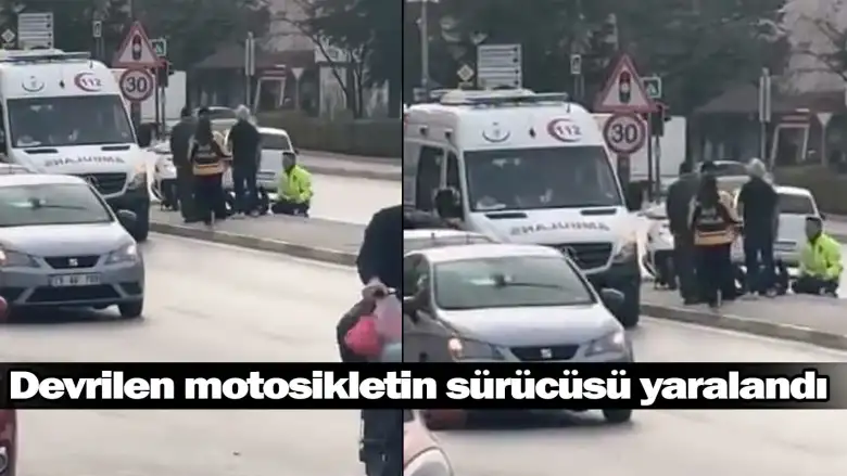 İnegöl'de devrilen motosikletin sürücüsü yaralandı
