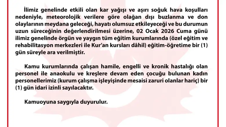 İnegöl'de okullar tatil!