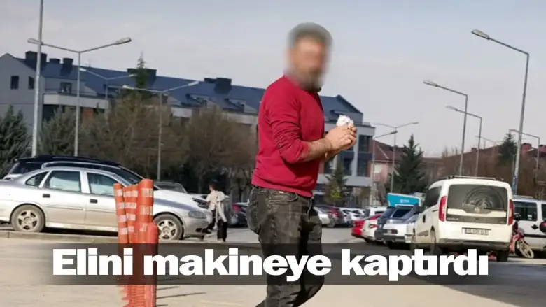 İnegöl'de elini makineye kaptırdı!