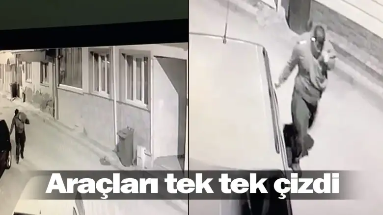 İnegöl'de araçları tek tek çizdi