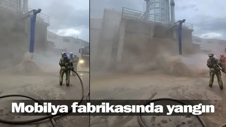 İnegöl'de mobilya fabrikasında yangın