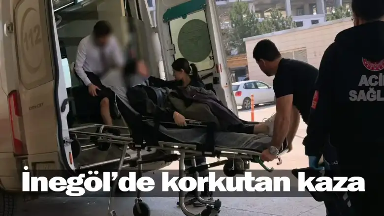 İnegöl'de korkutan kaza