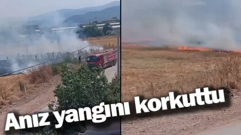 Anız yangını korkuttu